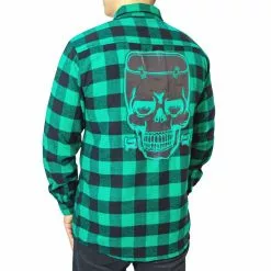 Kreepsville Franken Monster Green Flannel Shirt Men's