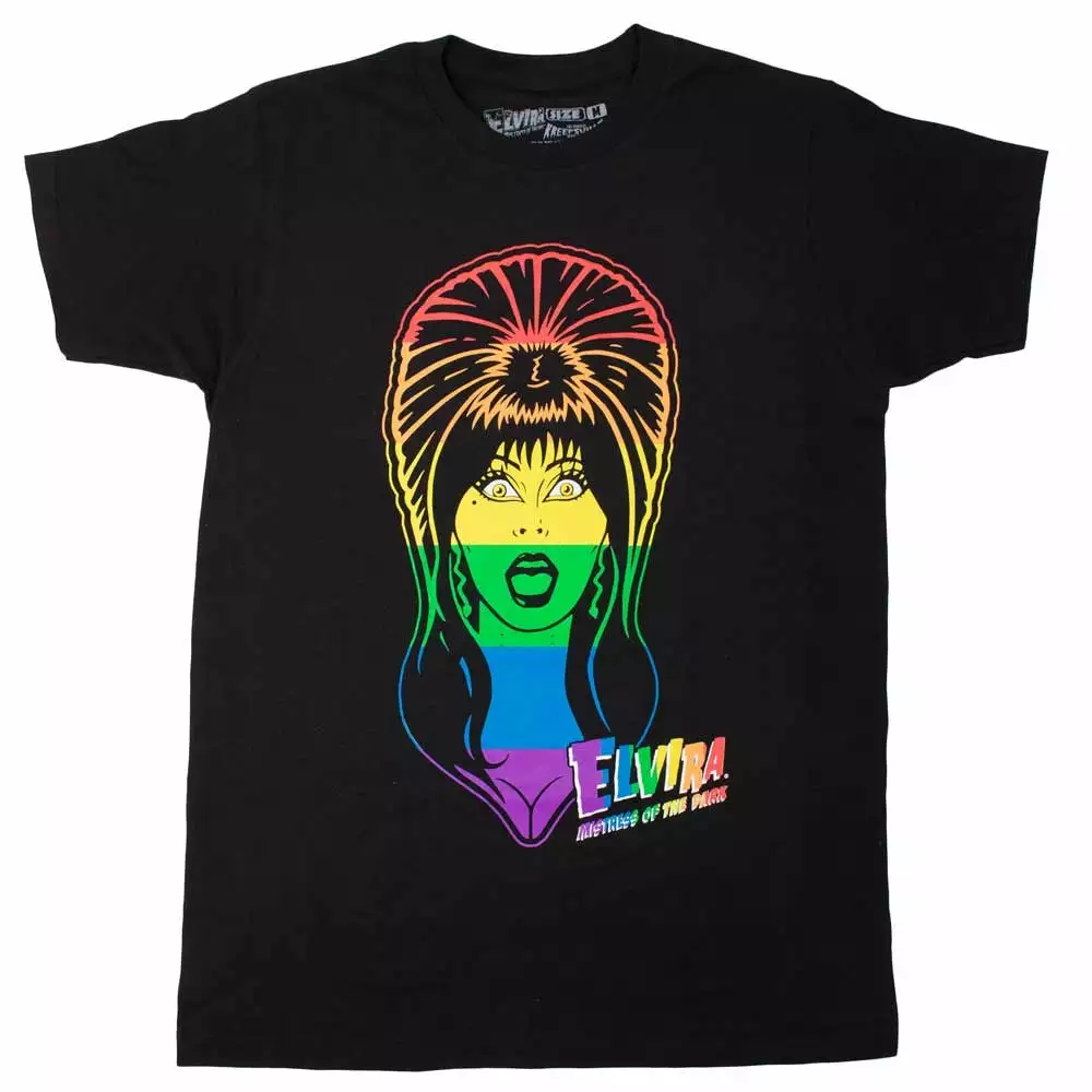 Elvira Pride Rainbow Face T-Shirt Men's 3 Elvira Pride Rainbow Face T-Shirt Men's