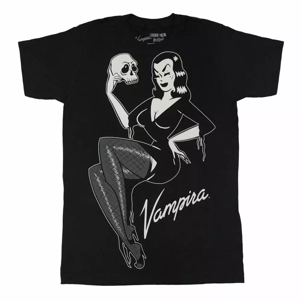Vampira Jumbo Skull Pin-up T-shirt 3 Vampira Jumbo Skull Pin-up T-shirt