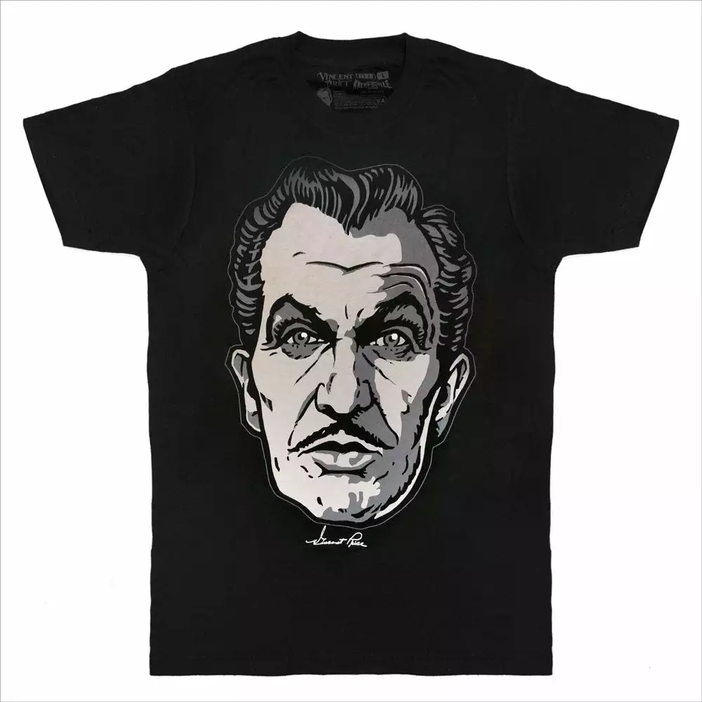 Vincent Price Grey Classic Face Tshirt 3 Vincent Price Grey Classic Face Tshirt