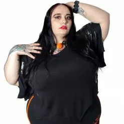 Kreepsville Women's Flying Bats Scalloped Top 10 Kreepsville Women's Flying Bats Scalloped Top