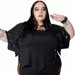 Kreepsville Women's Flying Bats Scalloped Top 11 Kreepsville Women's Flying Bats Scalloped Top