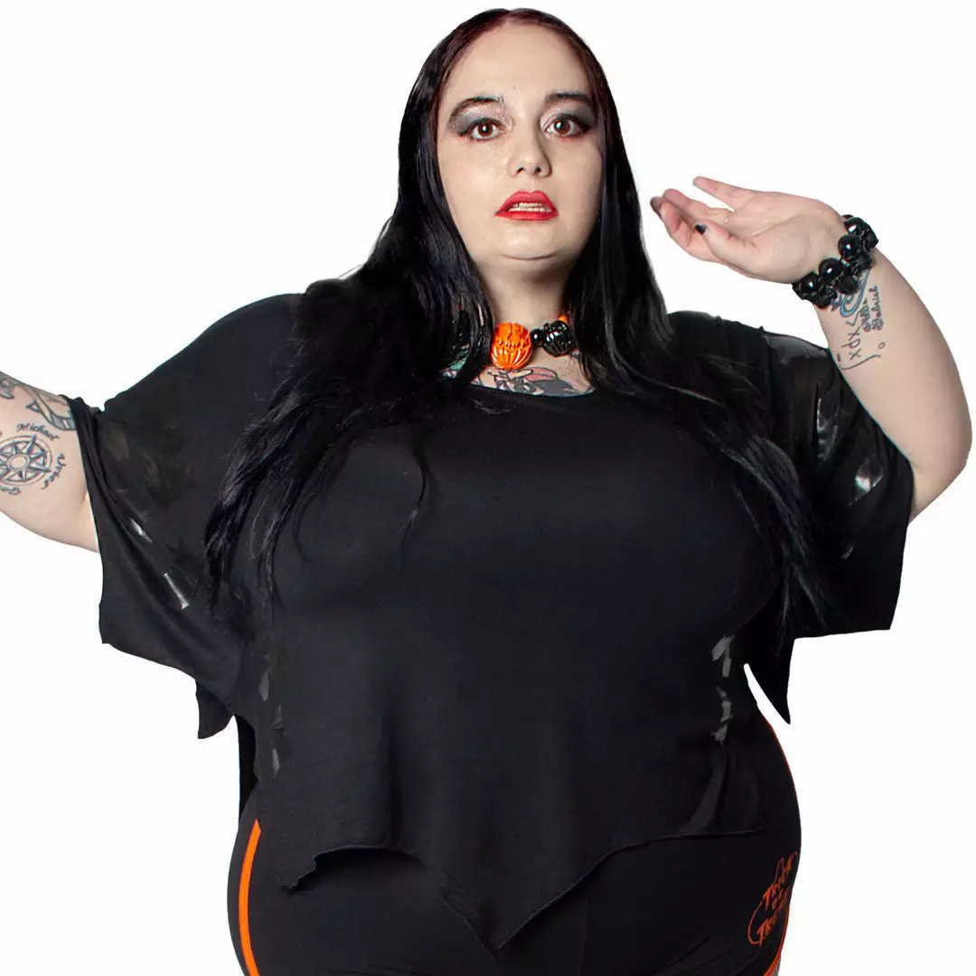 Kreepsville Women's Flying Bats Scalloped Top 7 Kreepsville Women's Flying Bats Scalloped Top