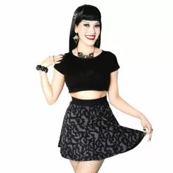 Kreepsville Bat Repeat Skater Skirt Women's