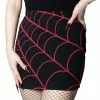 Kreepsville Spiderweb Mini Skirt Red